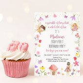 Betoverde Fairy Garden Eerste Verjaardag Kaart
