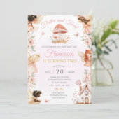 Betoverde Fairy Garden Verjaardagsfeest Nodig Magi Kaart (Staand voorkant)