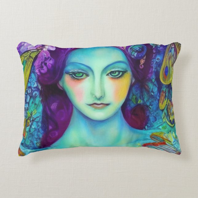 Betoverde Fairy Queen met vlinders Accent Kussen (Voorkant)