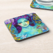 Betoverde Fairy Queen met vlinders Bier Onderzetter (Linkerzijde)