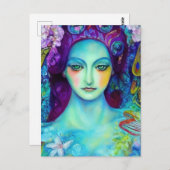 Betoverde Fairy Queen met vlinders Briefkaart (Voorkant / Achterkant)