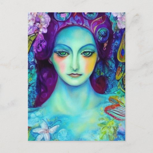 Betoverde Fairy Queen met vlinders Briefkaart (Voorkant)