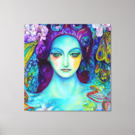 Betoverde Fairy Queen met vlinders Canvas Afdruk