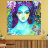Betoverde Fairy Queen met vlinders Canvas Afdruk (Insitu (Woonkamer))