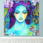 Betoverde Fairy Queen met vlinders Canvas Afdruk (Insitu (Houten vloer))