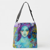 Betoverde Fairy Queen met vlinders Crossbody Tas (Achterkant)