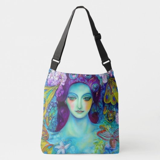 Betoverde Fairy Queen met vlinders Crossbody Tas (Voorkant)