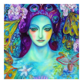 Betoverde Fairy Queen met vlinders Foto Afdruk