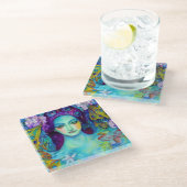 Betoverde Fairy Queen met vlinders Glazen Onderzetter (Schuin)