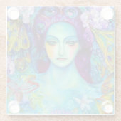 Betoverde Fairy Queen met vlinders Glazen Onderzetter (Achterkant)