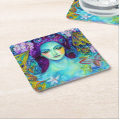 Betoverde Fairy Queen met vlinders Kartonnen Onderzetters (Schuin)