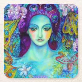 Betoverde Fairy Queen met vlinders Kartonnen Onderzetters