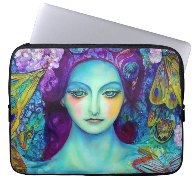 Betoverde Fairy Queen met vlinders Laptop Sleeve (Voorkant)