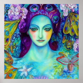 Betoverde Fairy Queen met vlinders Poster