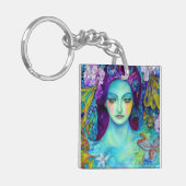 Betoverde Fairy Queen met vlinders Sleutelhanger (Voorkant Links)