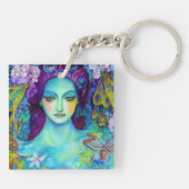Betoverde Fairy Queen met vlinders Sleutelhanger (Achterkant)
