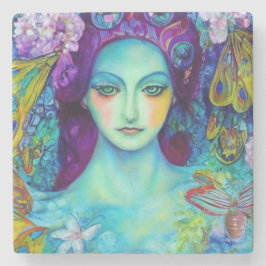 Betoverde Fairy Queen met vlinders Stenen Onderzetter