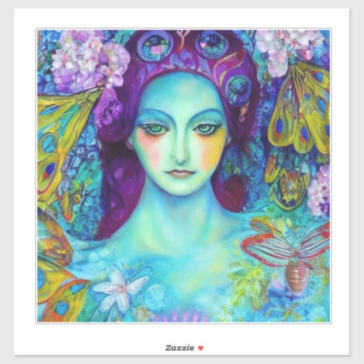 Betoverde Fairy Queen met vlinders Sticker (Vel)