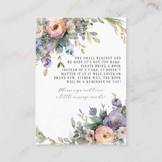 Betoverde Fairy Tea Party Bloemenboeken voor Baby Informatiekaartje (Achterkant)