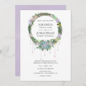 betoverde Fairy Wreath Wedding Kaart (Voorkant / Achterkant)