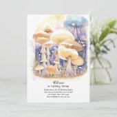 Betoverde Fairycore Mushroom Verjaardag uitnodigin Kaart (Staand voorkant)