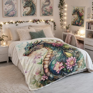 Betoverde Fantasie Draak Sherpa Deken