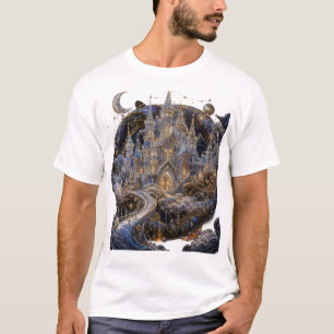 Betoverde Fantasy Kasteel Onder Nachthemel Kunst T T-shirt