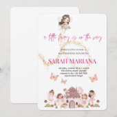Betoverde fee baby shower kaart (Voorkant / Achterkant)