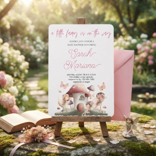Betoverde fee baby shower kaart