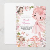 Betoverde fee baby shower kaart (Voorkant / Achterkant)