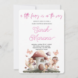 Betoverde fee baby shower kaart