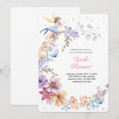 Betoverde fee baby shower kaart (Voorkant / Achterkant)