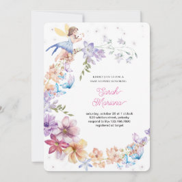 Betoverde fee baby shower kaart