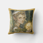 Betoverde fee en kristallen bal gepersonaliseerd kussen (Achterkant)