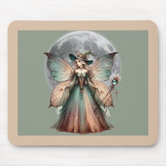 betoverde fee heks mousepad muismat (Voorkant)