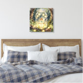 Betoverde fee in een pot in een magisch bos canvas afdruk (Insitu (Slaapkamer))