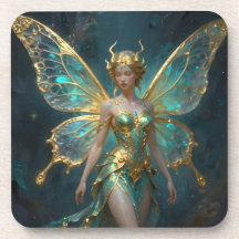 Betoverde fee in goud en turquoise