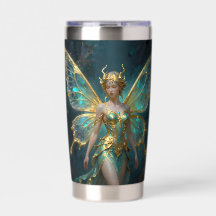 Betoverde fee in goud en turquoise