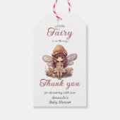 Betoverde fee met paddenstoelen Meisje Baby shower Cadeaulabel (Voorkant)