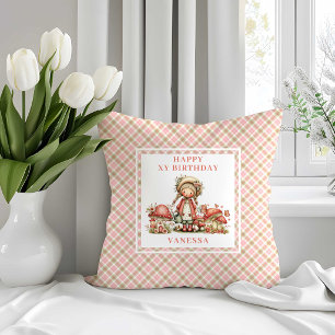 Betoverde Fee Roze Bloemen Meisje Verjaardag Wegwe Kussen