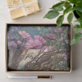 Betoverde fee zittend onder een boom decoupage tissuepapier (Geschenk)