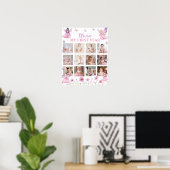 Betoverde Feeën Bloemige Eerste Jaar Foto Mijlpaal Poster (Thuiskantoor)