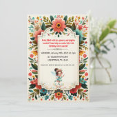Betoverde Feeën Bloemige Verjaardagsuitnodigingen Kaart (Staand voorkant)