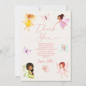 Betoverde Feeën Verjaardagsfeestje Bedankkaart (Voorkant)