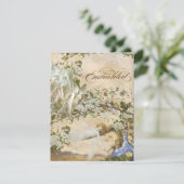 Betoverde feeën, vintage bruiloft uitnodiging (Staand voorkant)