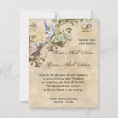 Betoverde feeën, vintage bruiloft uitnodiging (Achterkant)