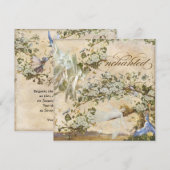 Betoverde feeën, vintage bruiloft uitnodiging (Voorkant / Achterkant)