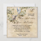 Betoverde feeën, vintage bruiloft uitnodiging (Achterkant)