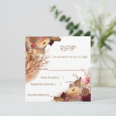 Betoverde Feeërie Boho Wilde Bloem Bruiloft RSVP (Staand voorkant)