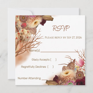 Betoverde Feeërie Boho Wilde Bloem Bruiloft RSVP